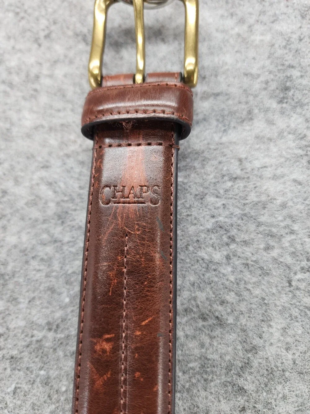 Chaps Belt Mens 38 Brown Leather 1
